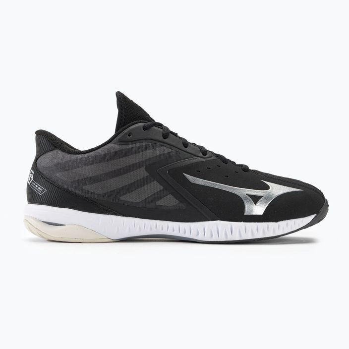 Pantofi de handbal pentru bărbați Mizuno Wave GK negru / argintiu / alb 2