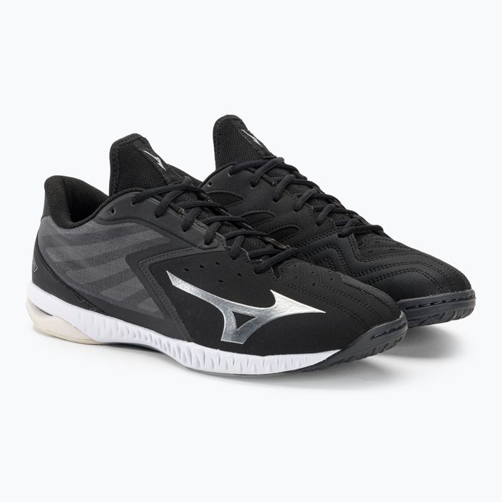 Pantofi de handbal pentru bărbați Mizuno Wave GK negru / argintiu / alb 4