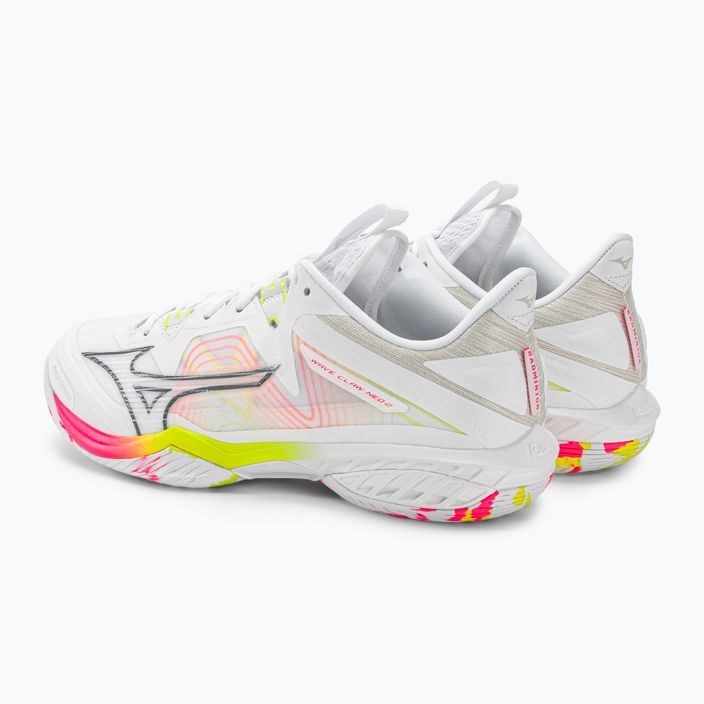Pantofi de badminton pentru bărbați Mizuno Wave Claw Neo 2 alb / lunar rock / high vis pink 4