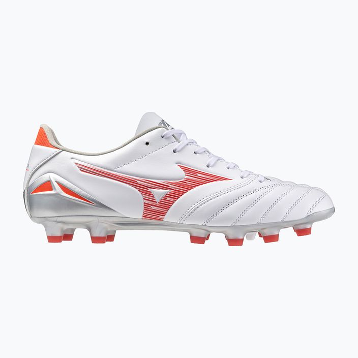 Încălțăminte de fotbal pentru bărbați Mizuno Morelia Neo IV Pro MD white/ radiant red/ hot coral