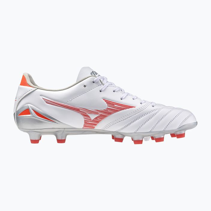 Încălțăminte de fotbal pentru bărbați Mizuno Morelia Neo IV Pro MD white/ radiant red/ hot coral 2