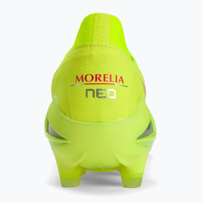 Încălțăminte de fotbal pentru bărbați Mizuno Morelia Neo IV Β Elite MD safety yellow/fiery coral 2/galaxy silver 8