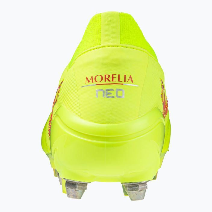Încălțîminte de fotbal pentru bărbați Mizuno Morelia Neo IV Β Japan Mix safety yellow/flery coral 2/safety yellow 3