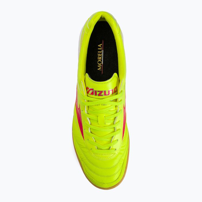 Încălțăminte de fotbal pentru bărbați Mizuno Morelia Sala Elite IN safety yellow/fiery coral 2/galaxy silver 7
