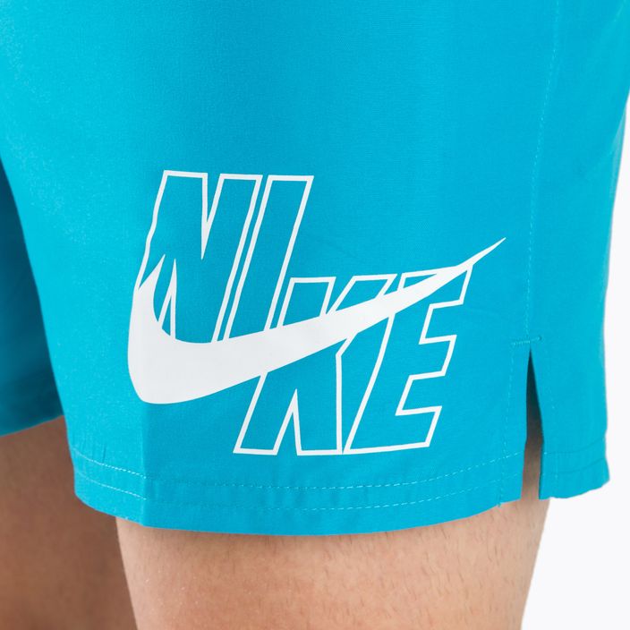 Pantaloni scurți de baie Nike Logo Solid 5" Volley pentru bărbați, albastru NESSA566-406 4