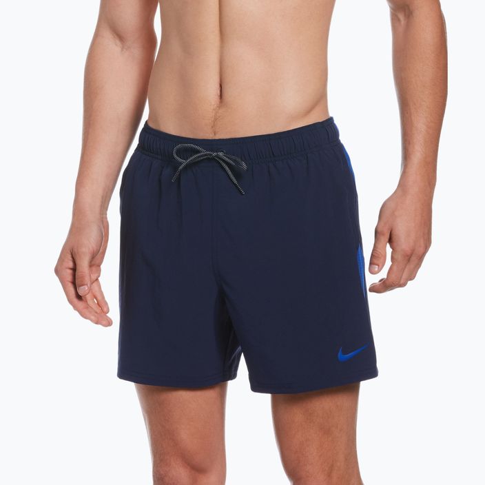 Pantaloni scurți de baie Nike Contend 5" Volley pentru bărbați, albastru marin NESSB500-440 5