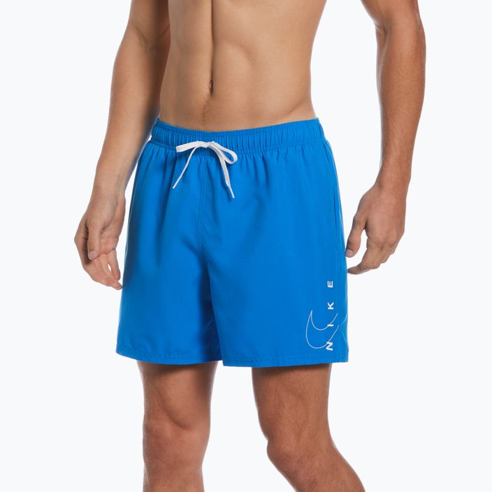 Pantaloni scurți de baie Nike Swoosh Break 5" Volley pentru bărbați, albastru NESSC601-458 3