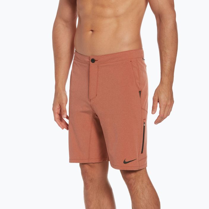 Pantaloni scurți de înot bărbați Nike Flow 9' Hybrid portocaliu NESSC515 5