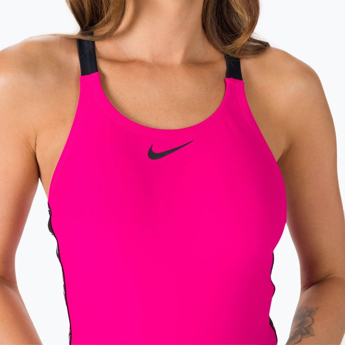 Costum de baie dintr-o singură piesă pentru femei Nike Logo Tape Fastback roz NESSB130-672 6