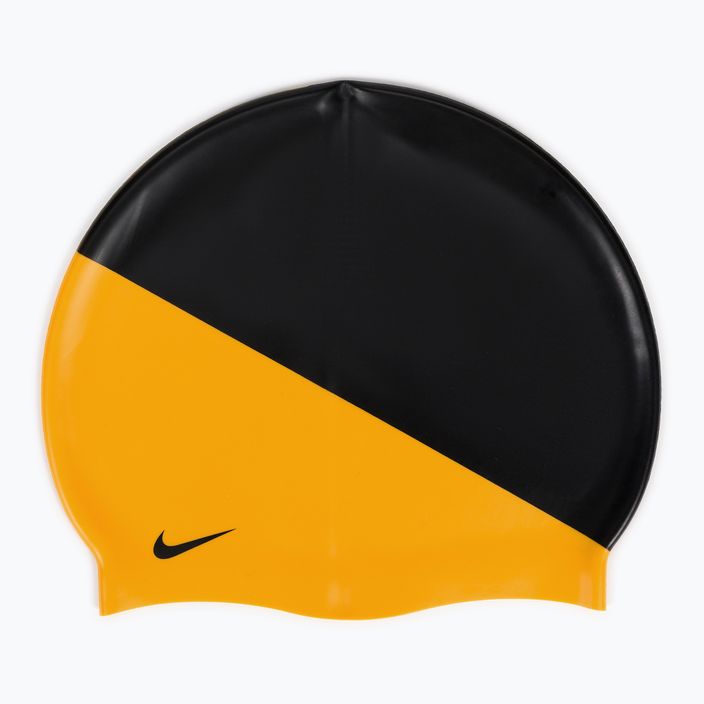 Șapcă de înot Nike JDI Slogan negru și galben NESS9164-704 2