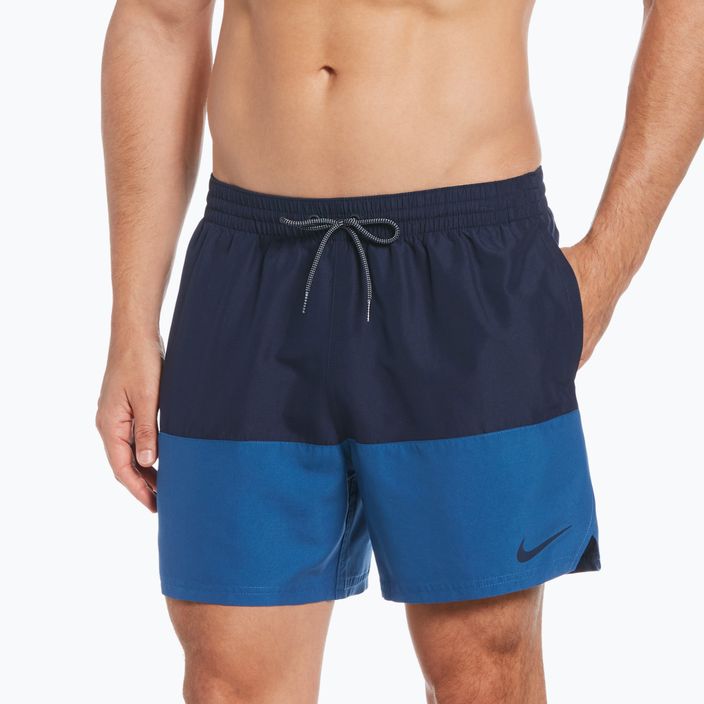 Pantaloni scurți de baie Nike Split 5" Volley pentru bărbați, albastru marin NESSB451-444 5