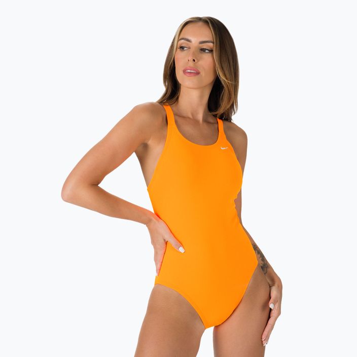 Costum de baie dintr-o singură piesă pentru femei Nike Hydrastrong Solid Fastback portocaliu NESSA001-825