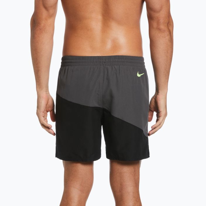 Bărbați Nike Block Swoosh 5" Volley pantaloni scurți de înot negru NESSC492-001 4