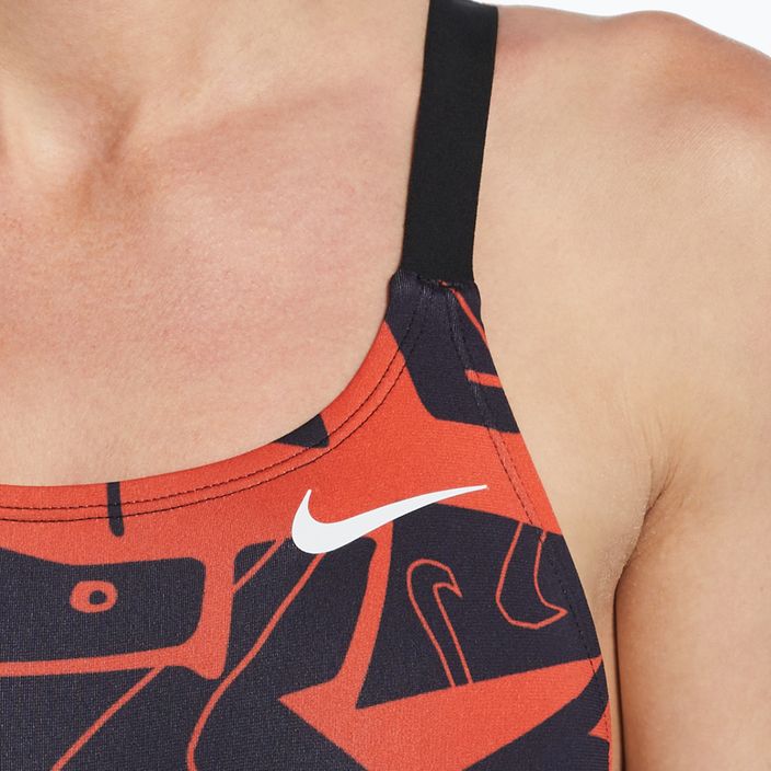 Costum de baie dintr-o singură piesă pentru femei Nike Multiple Print Fastback portocaliu NESSC050-631 8