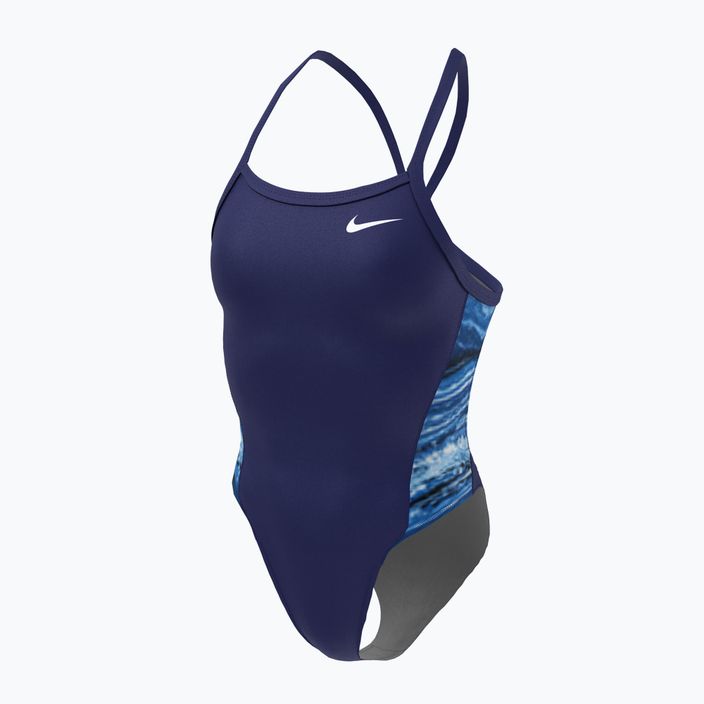 Costum de baie pentru femei costum de baie dintr-o singură bucată Nike Multiple Print Racerback Splice One albastru marin NESSC051-440 6