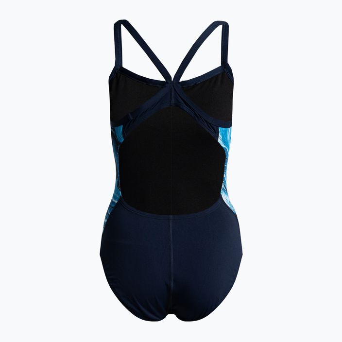 Costum de baie pentru femei costum de baie dintr-o singură bucată Nike Multiple Print Racerback Splice One albastru marin NESSC051-440 2