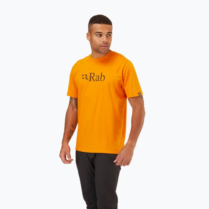 Tricou de trekking Rab Stance Logo SS pentru bărbați  portocaliu QCB-08-SUN-SML