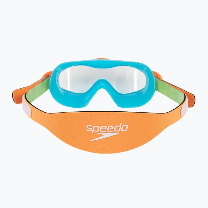 Masca de înot pentru copii Speedo Sea Squad Jr albastru azuriu/verde fluo/portocaliu/fluo portocaliu/clear 5
