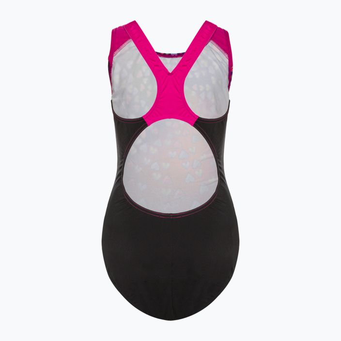 Speedo Digital Placement Splashback Costum de baie pentru copii dintr-o singură piesă negru și roz 8-00262514738 2