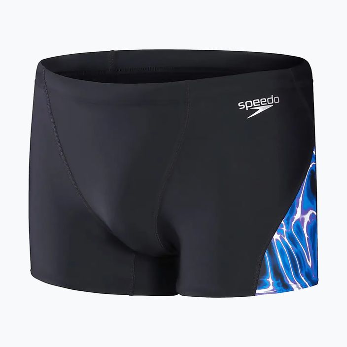 Boxeri de înot bărbați Speedo Allover Digi V-Cut negru/albastru 5
