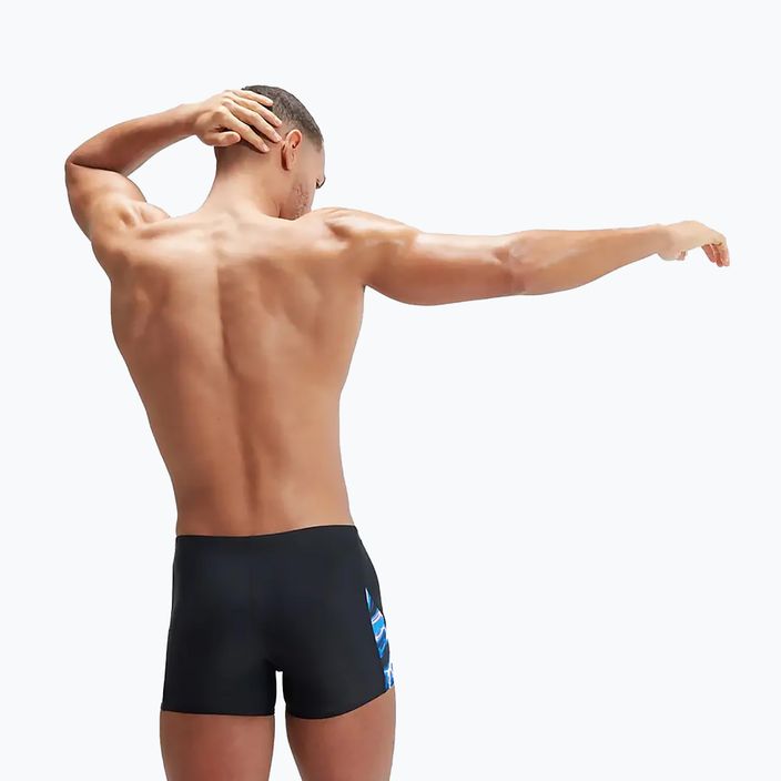 Boxeri de înot bărbați Speedo Allover Digi V-Cut negru/albastru 9