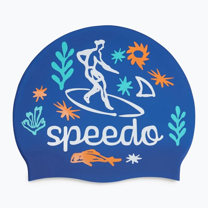 Cască de înot pentru copii Speedo Junior Printed Silicone zafre blue/white 2