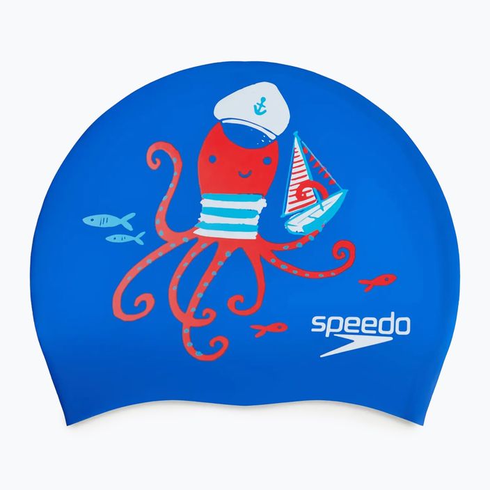 Cască de înot pentru copii Speedo Junior Printed Silicone tru cobalt/watermelon/white 2