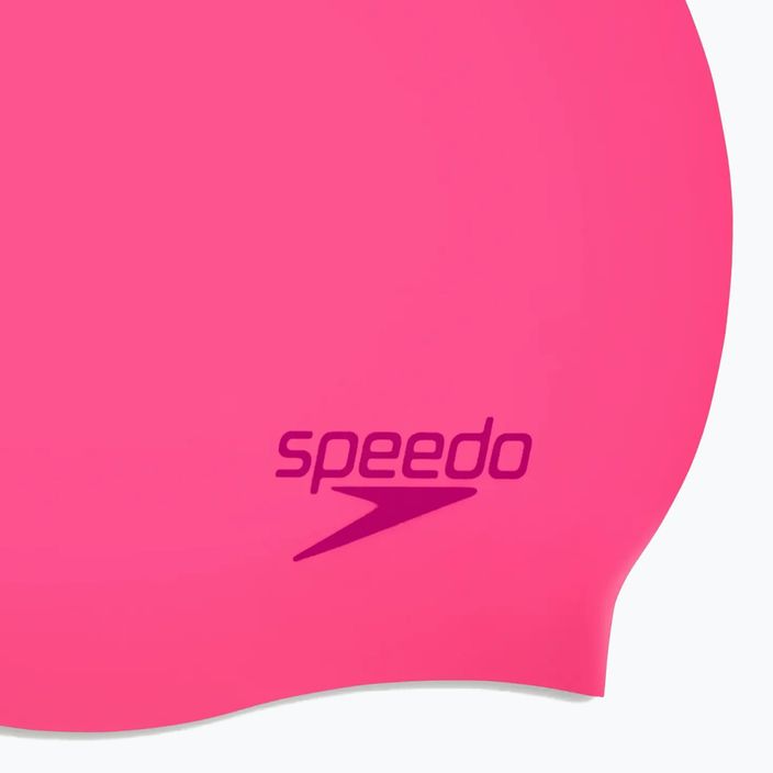 Cască de înot pentru copii Speedo Plain Moulded Silicone Junior flare pink/wineberry 3