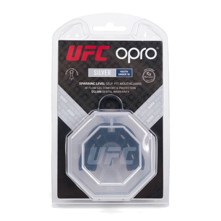 Opro UFC Silver de protecție a maxilarului roșu 2