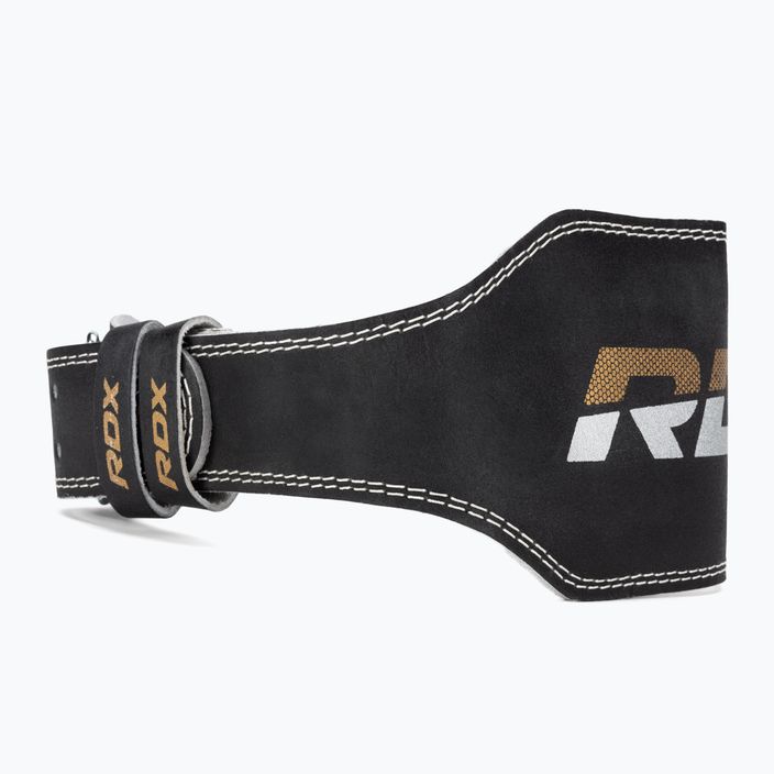 Centură pentru ridicarea greutăților RDX Belt 6" Leather black/gold 2