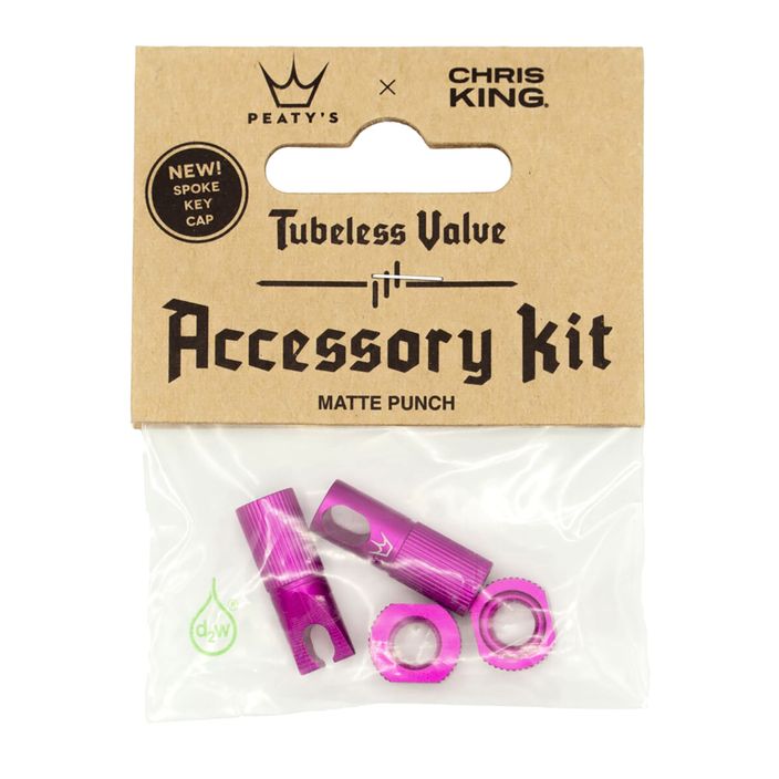 Peaty's X Chris King Mk2 Tubeless Valves Kit de accesorii pentru valve roz 83803 2