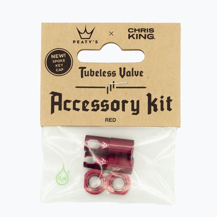 Capac de supapă pentru anvelope Peaty'S X Chris King Mk2 Tubeless Valves Accessory Kit roșu 83804