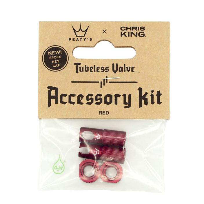 Capac de supapă pentru anvelope Peaty'S X Chris King Mk2 Tubeless Valves Accessory Kit roșu 83804 2