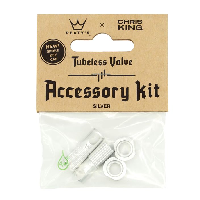 Peaty's X Chris King Mk2 Tubeless Valves Kit de accesorii pentru valve argintii 83805 2
