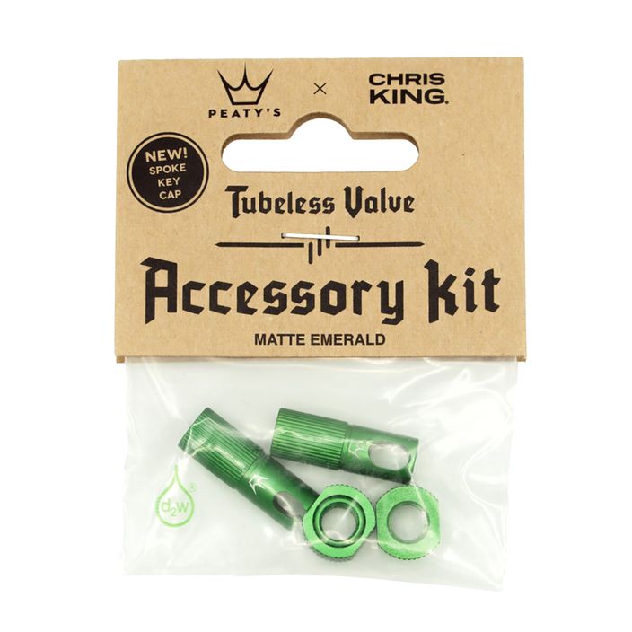 Capac de supapă pentru anvelope Peaty'S X Chris King Mk2 Tubeless Valves Accessory Kit verde 83800 2