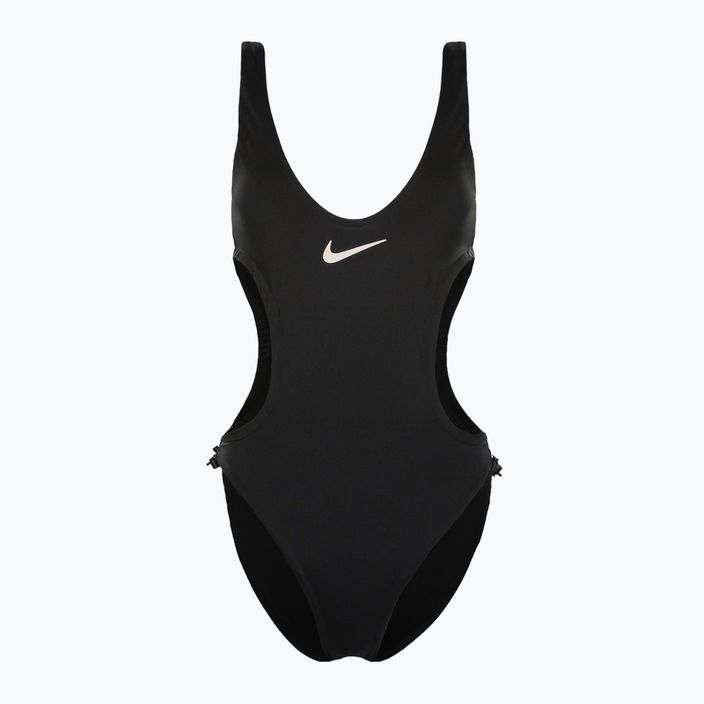 Costum de baie dintr-o singură piesă pentru femei Nike Wild negru și alb NESSD255-001