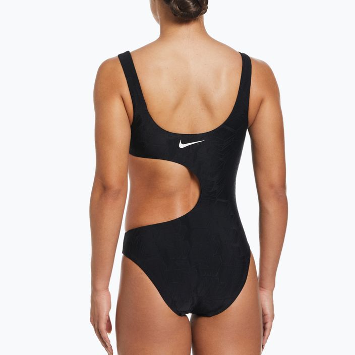 Costum de baie dintr-o singură piesă pentru femei Nike Block Texture negru NESSD288-001 6