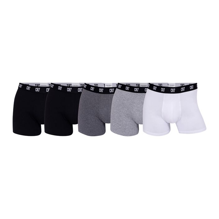 Pantaloni scurți de boxer CR7 Basic Trunk pentru bărbați 5 perechi negru/gri gri închis/gri/gri/alb 2