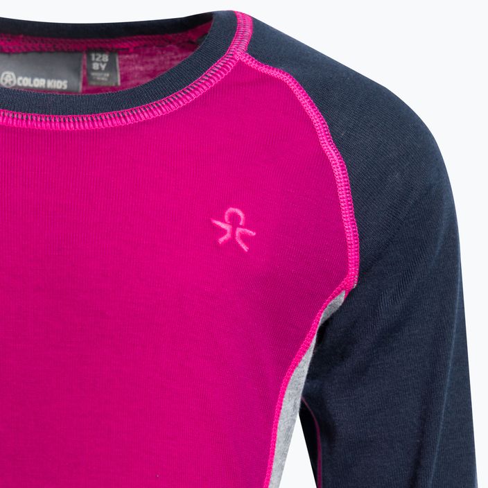 Lenjerie termoactivă pentru copii Color Kids Ski Underwear Colorblock roz-neagră 740777.5885 4