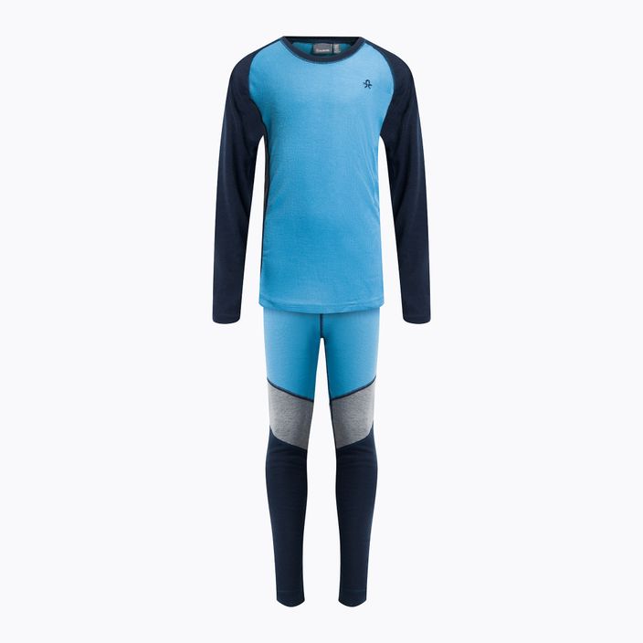 Lenjerie termoactivă pentru copii Color Kids Ski Underwear Colorblock albastră 740777.7280