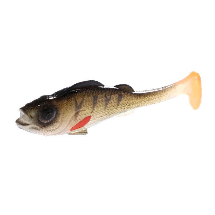 Mikado Real Fish 4pc negru-portocaliu momeală de cauciuc PMRFP-9.5-PERCH-N 2