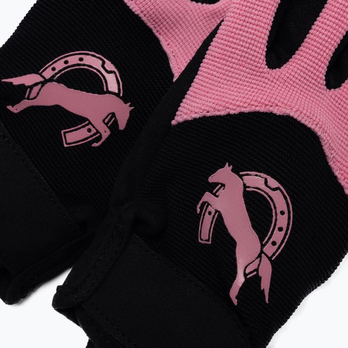 York Flicka mănuși de călărie pentru copii negru/roz 12160604 4