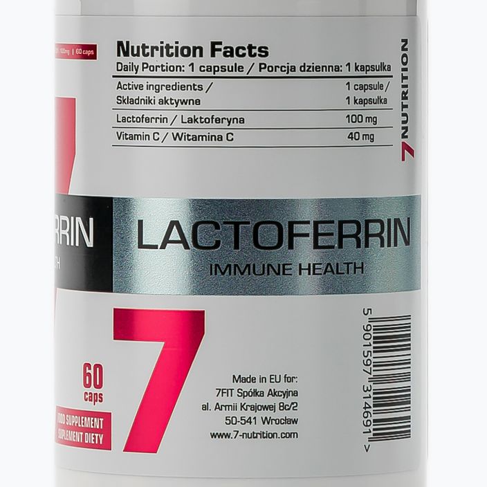 Lactoferrină 90% 7Nutrition 100mg rezistență 60 capsule 7Nu000433 3