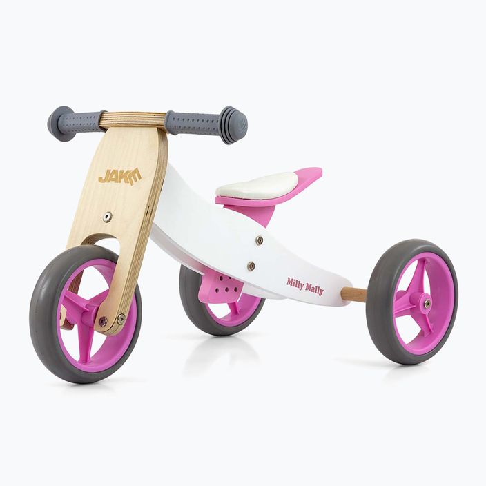 Bicicletă de echilibru cu 3 roți Milly Mally Jake classic pink