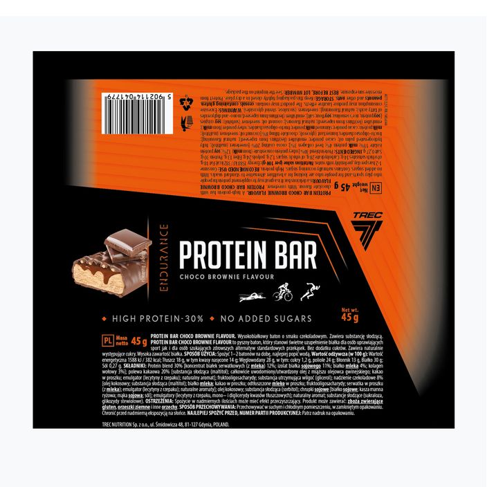 Baton de proteine Trec Endu Protein Bar 45g brownie cu ciocolată TRE/1053 2