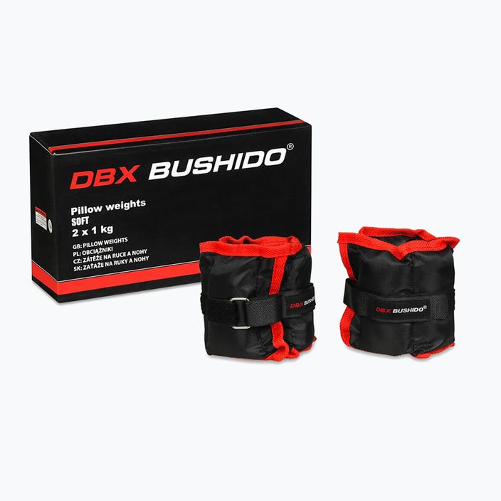 Bushido gleznă și încheietura mâinii greutăți 2x1 kg negru/roșu OB1 5