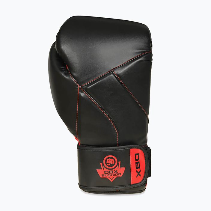 Mănuși de box DBX BUSHIDO "Hammer - Red" Muay Thai negre/roșii 3