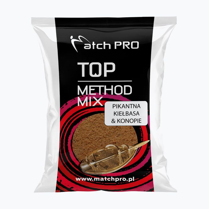 MatchPro Methodmix Spicy Sausage & Hemp brown groundbait pentru pescuit 978311