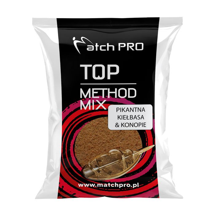 MatchPro Methodmix Spicy Sausage & Hemp brown groundbait pentru pescuit 978311 2