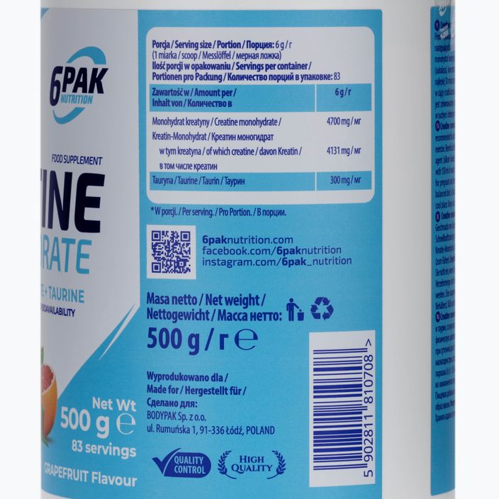 Creatină monohidrat 6PAK creatină 500g grapefruit PAK/137#GREJP 3